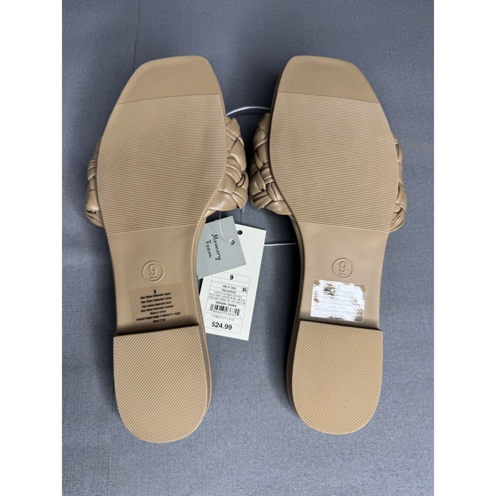 A New Day Women's Tan Carissa Woven Strap Open-Toe Slide Sandals Size 9 - Picture 4 of 8
